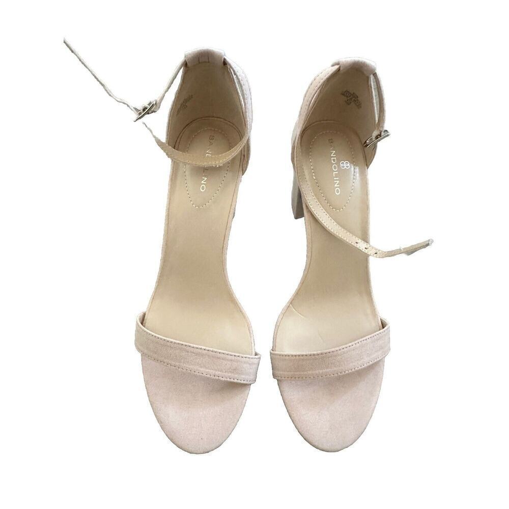 Bandolino Armory Nude Suede Women Ankle Strap Sandal Size 8.5